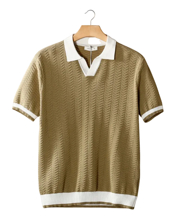 Contrast Textured Polo