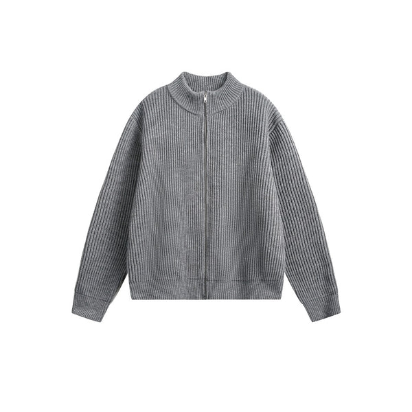 Full-zip knitted sweater