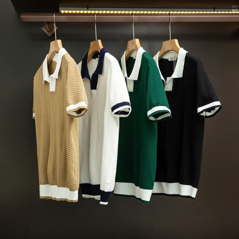 Contrast Textured Polo
