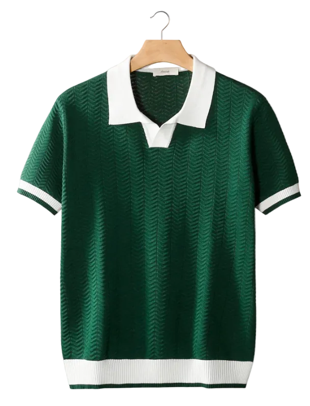Contrast Textured Polo