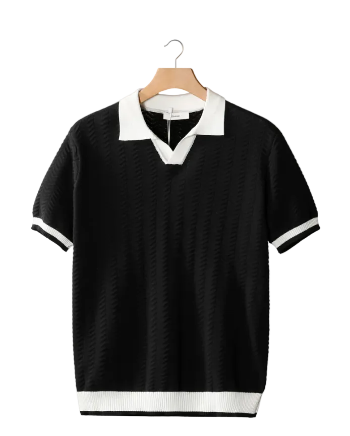 Contrast Textured Polo