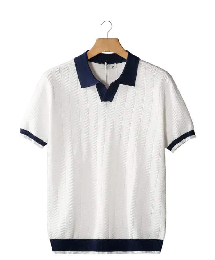 Contrast Textured Polo